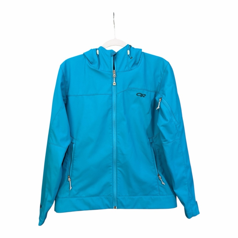 Outdoor Research Women’s Fleece Lined‎ Softshell Hooded Jacket Blue Size Medium
